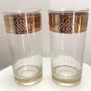 Vintage 22K gold Culver Tyrol highball tumblers